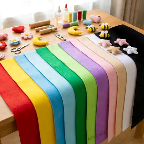 IONTACH 9" X 36" Soft Felt Sheets 1.6mm Thick (4 Packs, Brown Series) - color: Brown Series