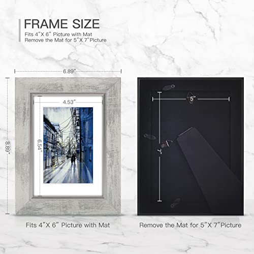 XUANLUO 5x7 Picture Frames Set of 4,Rustic Retro Photo Frame(White) - color: White-4pcs, size: 5 x 7 inch