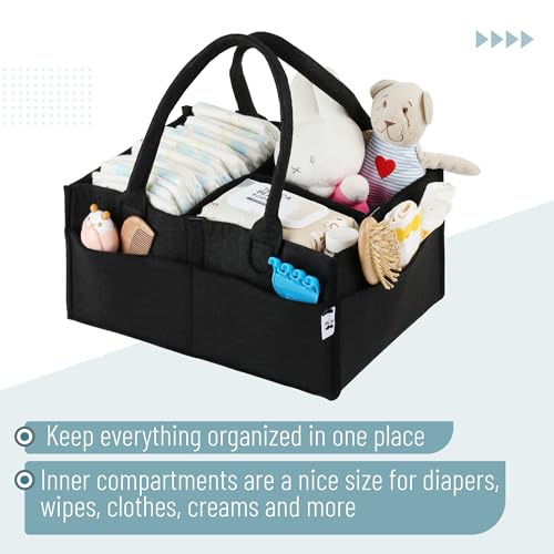 Mr. Pen- Baby Diaper Caddy Organizer, Black, Medium - color: Black, size: 1 Pack, Regular