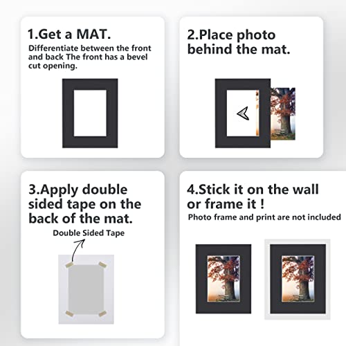 10 Pack Pre-Cut 11 x 14 Black Picture Mats for 8.5x11 Photos - size: 11x14 10pack black mat for 8.5x11