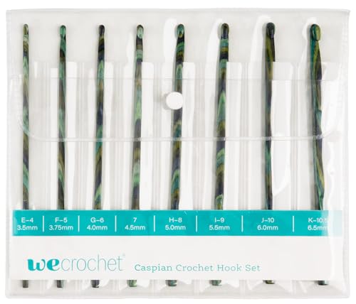 Knit Picks Caspian Wood Crochet Hook Set - 8 Sizes US E-K - color: Caspian
