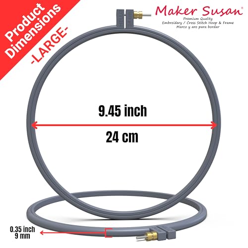 Maker Susan Plastic Embroidery Hoop, Hello Series Cross Stitch Hoops for Beginners, Punch Needle Hoop, Embroidery Frames for Sewing, Needlework (Anthracite Grey, 2 Pcs Set) - style: Anthracite Grey