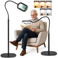 IVMAIE 12X Rectangle Magnifying Glass with Light and Stand, Real Glass Lens - color: Black