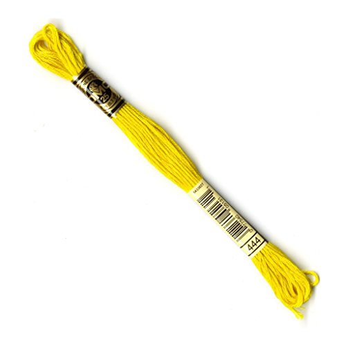 DMC 117-444 Six Stranded Cotton Embroidery Floss, Dark Lemon, 8.7-Yard