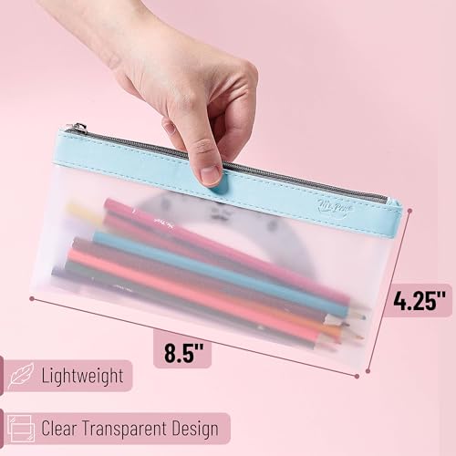 Mr. Pen- 3 Pack Pencil Bags, Kids Pencil Pouch, Clear Makeup Bag - color: Soft Pastel, size: 3 Pack, Medium