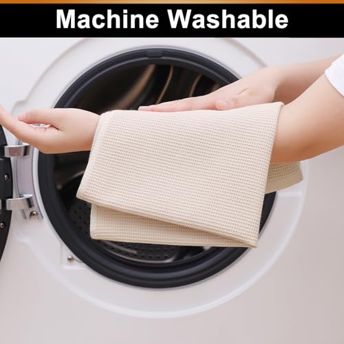 Homaxy 100% Cotton Waffle Weave Kitchen Towels, 4 Pack, Beige - color: Begie, size: 16 x 26 - 4 Pack