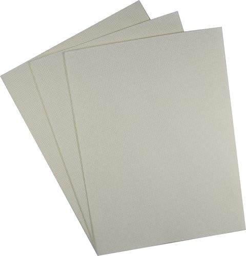 KCS 3 pc of 12" x 18"(30cmx45cm) Counted Cotton Aida Cloth Cross Stitch Fabric (Cream,14CT) - color: Cream, size: 14CT