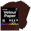 Hygloss Velour Paper 8.5 x 11, Soft Flocked Craft Paper, 10 Sheets Brown - color: Brown