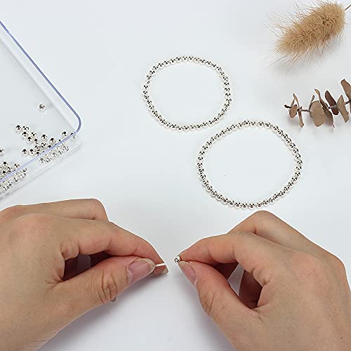 (R) Silver Plated Smooth Round Metal Beads 4 mm 600 Pcs - color: Silver 600 Pcs 4mm