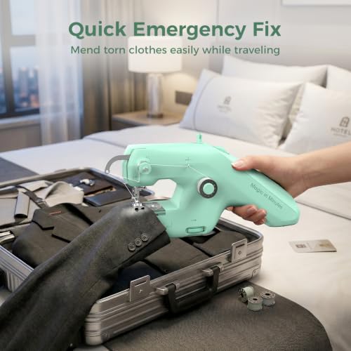 Double Thread Handheld Sewing Machine with Lockstitch, Dual Power