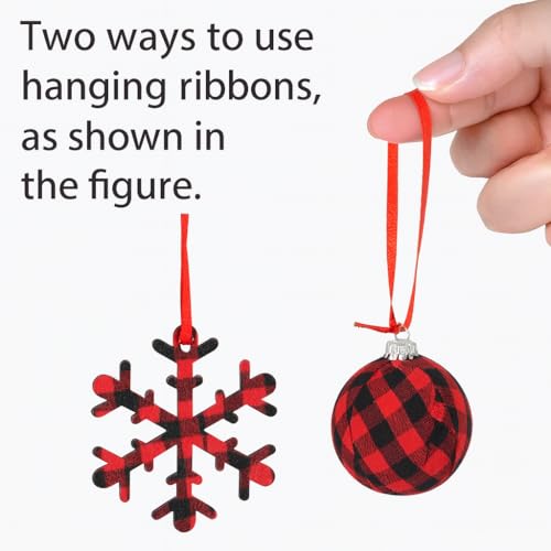 100Pcs Christmas Ornament Ribbon Hangers, Hand Tied Christmas Ornament String Ribbon Loops for Ornament Hanging Christmas Tree Hanging Decorations Red, and DIY Crafts, Red Ribbon Ornament Hangers