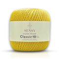 S Sensy Classic Size 10-Mercerized Giza Cotton #0 Lace Yarn Yellow 618yds - color: Yellow, size: 1 Skein