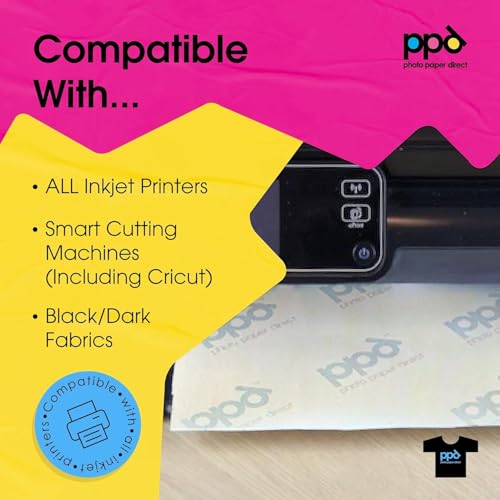 PPD 10 Sheets 8.5x11" Iron-on Heat Transfer Paper Dark Fabrics Inkjet - size: 8.5 x 11, style: Dark (10 Sheets)