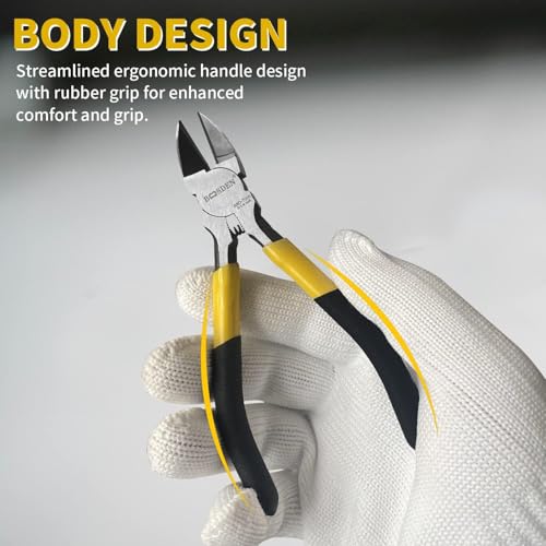 BOOSDEN 3 Pcs Plier Set Flush Cutter, Wire Cutter & Needle Nose 5 Inch - size: 5" Wire Cutter+5" Flush Cutter+5" Needle Nose