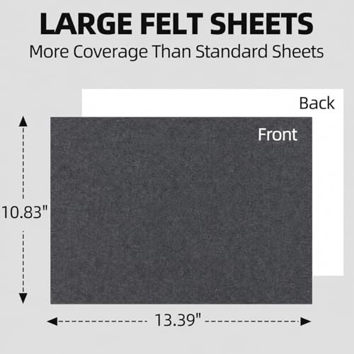 Self Adhesive Felt Sheets, 6PCS 13.4"x10.8" Dark Grey - color: Dark Grey