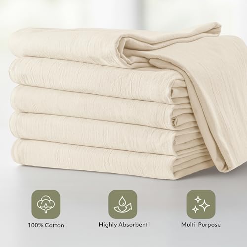 Utopia Kitchen Natural Flour Sack Towels [12 Pack - 28 x 28 in] 100% Cotton - color: Natural, size: 12 Pack