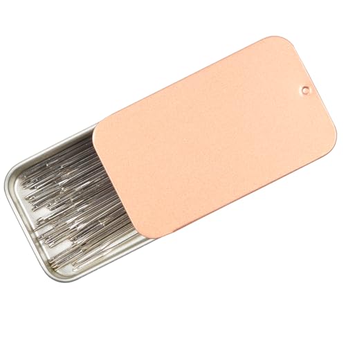 40PC Large & Medium Eye Sewing Needles - 8 Sizes, Embroidery & Leather, Stainless Steel Yarn Needles with Threaders & Stitch Markers (Rose Gold) - color: Rose Gold