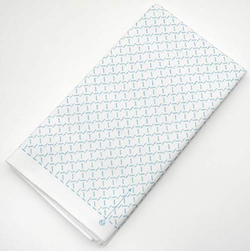 Yokota Daruma Sashiko Cloth Sashiko Fabric - Pre-Printed Sashiko Sampler - White with English Instruction Inside (Woven Bamboo Pattern) - color: Woven Bamboo Pattern, size: Small