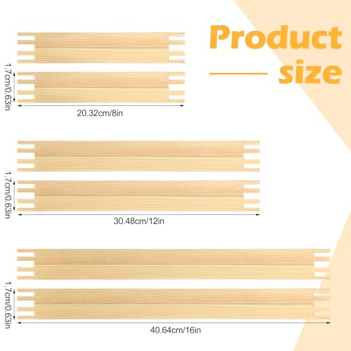 12 Pcs Stretcher Bars for Needlework 3 Size Wood Needlepoint Stretcher Bars - color: Natural, size: 3 Size