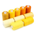Sewing Thread 10 Color Sewing Industrial Purpose 1000 Yards Per Spool 40S/2 Polyester for DIY Sewing Machine,Embroidery Machine,Hand Sewing (Yellow) - color: Yellow