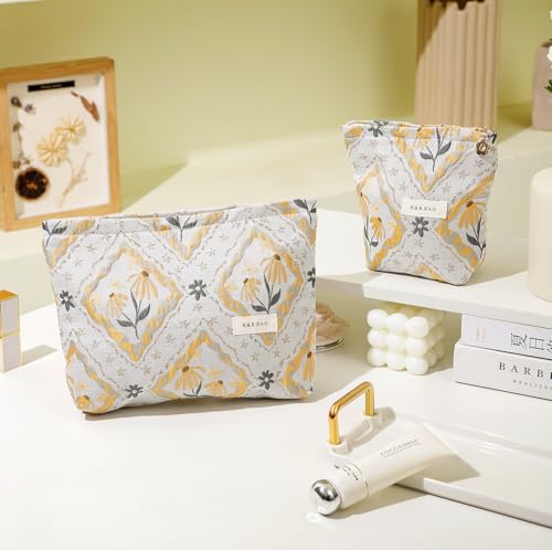 getgto 2 Pcs Makeup Bags, Large Cosmetic Bag Travel Toiletry Bag - color: Boho style