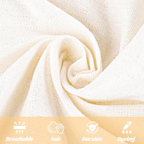 100% Cotton Muslin Fabric 63inch X 5Yards Linen Cotton Fabric by The Yard - size: 5 yard pre cut