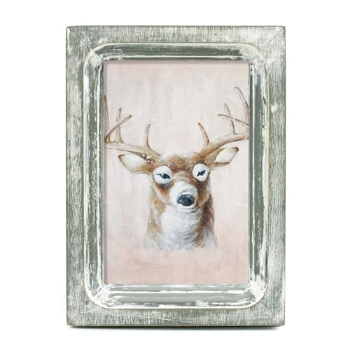 CVHOMEDECO. 4x6 Picture Frame Made of Solid Wood High Definition Glass Rustic Vintage Designs Small Photo Frame for Tabletop Display and Wall Mounting, Distress Grey - color: Distress Grey A, size: 4" X 6"