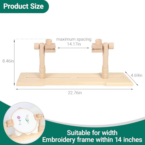 Airo Beech Wood Embroidery Hoop Stand,Rotatable, Tool-Free Installation, for Cross Stitch , Embroidery, Sewing Needlework