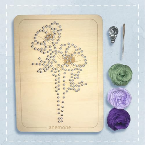 Wooden Flower Lacing Embroidery Kits for Beginners, Set of 5 Learn-to-Stitch Craft Boards, Sewing & Embroidery Art Kits for Kids Ages 8+, DIY Craft Projects, Educational Gifts, Party Favors (Winter) - style: Winter