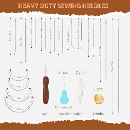TLKKUE 22 Pcs Heavy Duty Sewing Needles Kit with Hand Sewing Needles