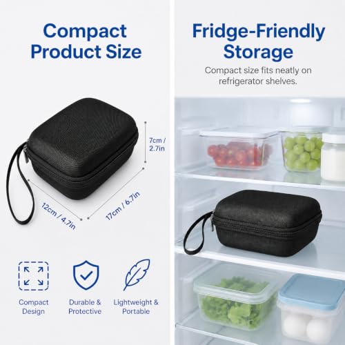 17 Slots Peptide Insulin Vial Hard EVA Travel Case Fits 1ml-30ml Vials - color: Black