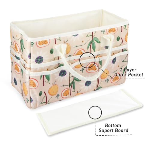 Craft Organizer Tote Bag with Multiple Pockets,Scrapbooking Art Storage - color: orange fig