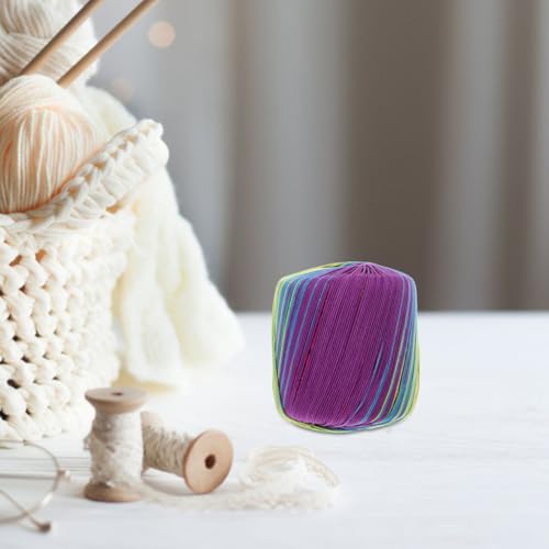 HEALLILY Gradient Rainbow Cotton Yarn 1 Roll 133M Soft Color-Changing Crochet Thread for DIY Knitting Projects Including Scarves Hats Shawls Sweaters Blankets Handcraft Supplies