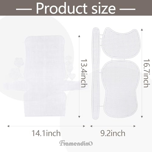 Framendino, 6 Pack Plastic Mesh Canvas Sheets Clear Blank Embroidery Tools for DIY Crochet Bag Making