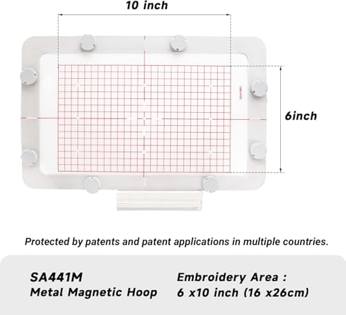 Brewland Magnetic Embroidery Hoop for Brother XP3 XJ2 XE2 6x10in - color: 6"x10" (160x260mm)-SA441M