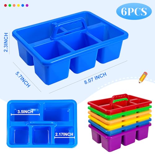 6PC Classroom Caddy, 7.87x5.9x3.35 Inches, 5 Compartment with Handle