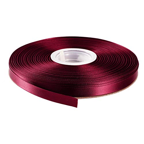ITIsparkle 3/8" Inch Double Faced Satin Ribbon 50 Yards-Roll Set for Gift Wrapping Scrap Books Party Favor Hair Braids Baby Shower Decoration Floral Arrangement Craft Supplies, Burgundy 277# Ribbon - color: Burgundy
