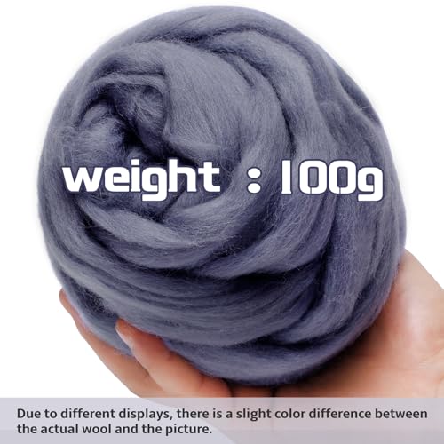 3.53oz Needle Felting Wool Roving Wool for Felting Wool Felting Supplies - color: dark purple