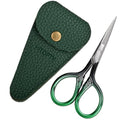 Small Sharp Scissors for Women Men Eyebrow Hair Beauty Grooming - color: Dark Green