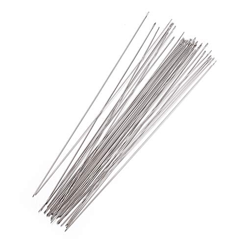 Craftdady Steel 50Pcs Steel Beading Needles 5.9 Inch Long Straight Thin Beading Embroidery Needles for Sewing Easy Threading Jewelry Making - size: 0.8mm thick, 150mm long
