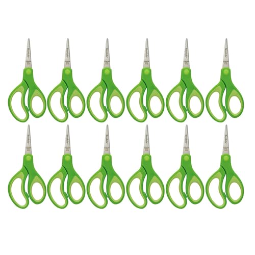 Scotch 5" Soft Touch Pointed Tip Kids Scissors, 12 Count Teacher's Pack - size: 12 count - blunt