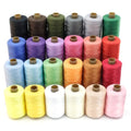 24Pcs Sewing Thread Spools Set 1000 Yards Per Spool Mixed Cotton Threads for DIY Sewing Machine, Embroidery Machine, Hand Sewing, 24 Colors