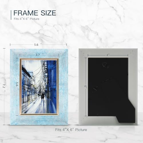 XUANLUO 4x6 Picture Frames Set of 4,Rustic Retro Photo Frame(Multicolor) - color: Multicolor-4pcs, size: 4×6 inch