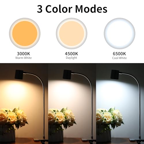 Dott Arts Desk Lamp,USB Clip On Light with 3 Color Modes,LED Reading Lamp - color: Gray