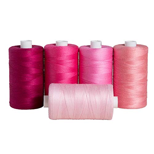 Connecting Threads Pink Assorted 100% Cotton Thread Set - 5 Spools - color: Rosy Glow