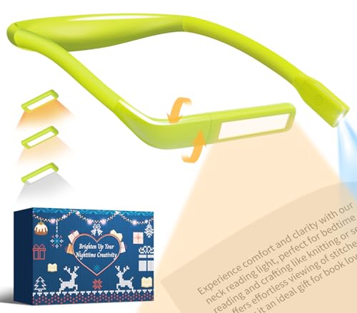 Neck Book Light, Rechargeable Reading Light, 3 Colors Dimmable - color: Lime