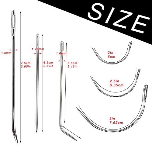 Veroave Sewing Needles, Curved Needle, 20 PCS Upholstery Needle - size: 20PCS
