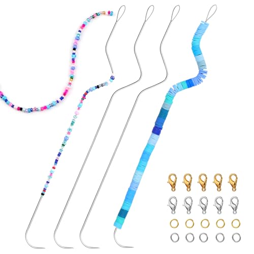 GarfxG Beading Needles Set, 4 Pcs Beading Spinner Needles and Clasps - style: 4pcs Spinner Needles/Clasps