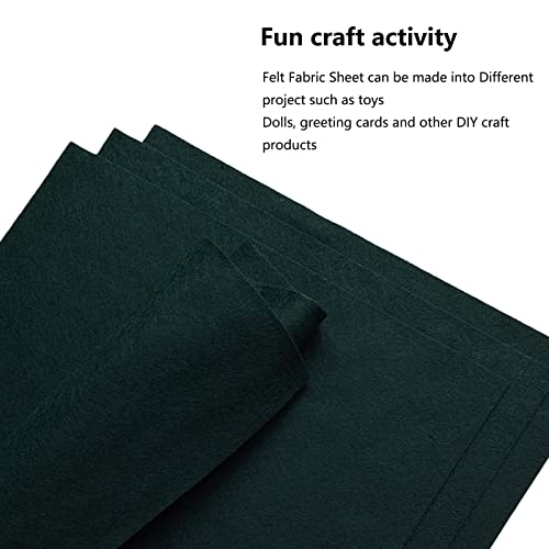 Jtnohx Soft Dark Green Felt Sheets Flexible Felt Fabric for Crafts 12" 20Pc - color: Dark Green
