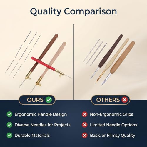 French Tambour Beading Hooks, 3Pcs Set with 9 Needles, Stainless Steel Handle Embroidery Crochet Hooks for Sewing, Beadwork, Embroidery, Artisan Projects, DIY Crafts